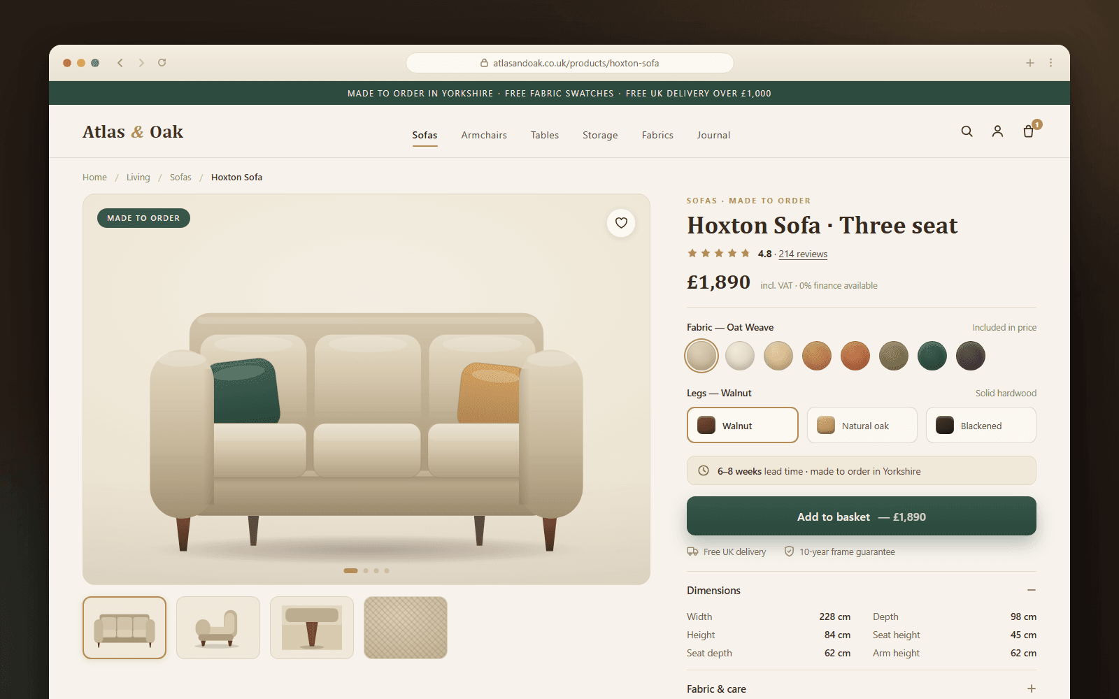 Headless commerce for a heritage furniture brand — project cover
