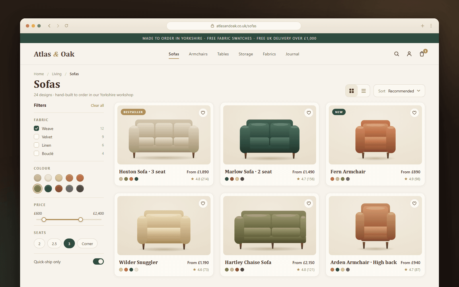 Headless commerce for a heritage furniture brand — gallery image 1